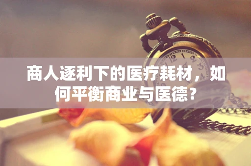 商人逐利下的医疗耗材，如何平衡商业与医德？