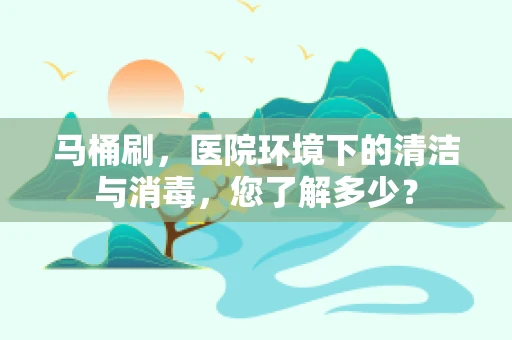 马桶刷，医院环境下的清洁与消毒，您了解多少？