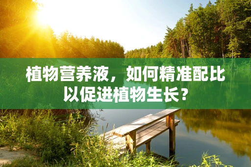 植物营养液，如何精准配比以促进植物生长？