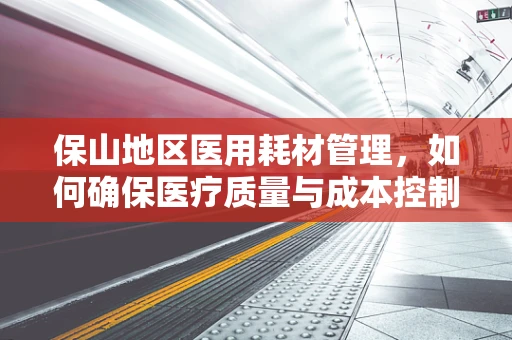 保山地区医用耗材管理，如何确保医疗质量与成本控制并重？