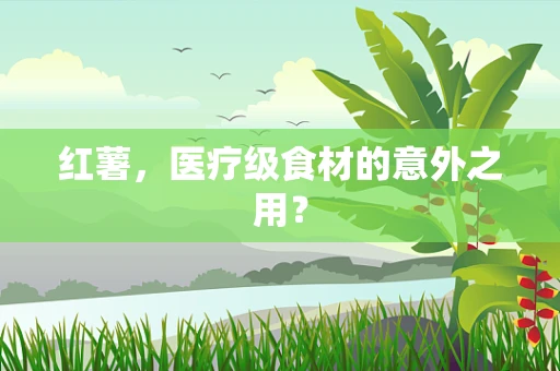 红薯，医疗级食材的意外之用？