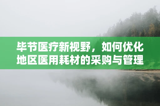 毕节医疗新视野，如何优化地区医用耗材的采购与管理？