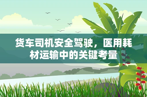 货车司机安全驾驶，医用耗材运输中的关键考量