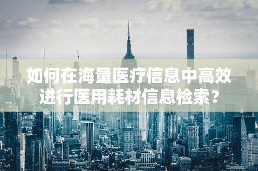 如何在海量医疗信息中高效进行医用耗材信息检索？