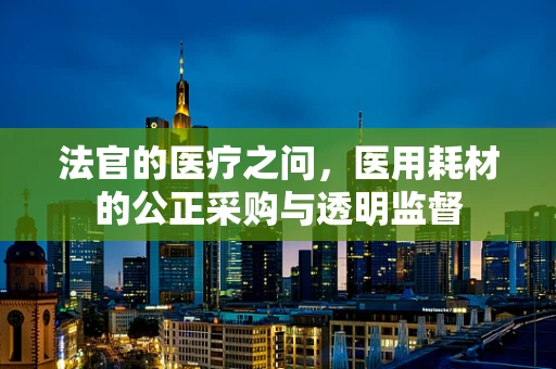 法官的医疗之问，医用耗材的公正采购与透明监督