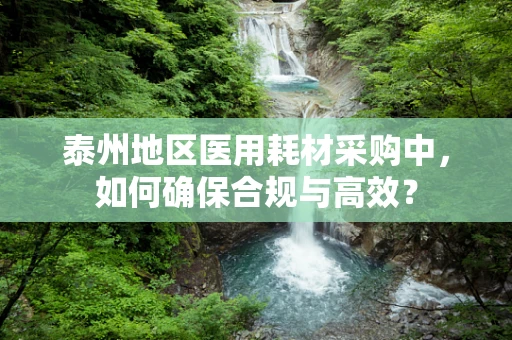 泰州地区医用耗材采购中，如何确保合规与高效？