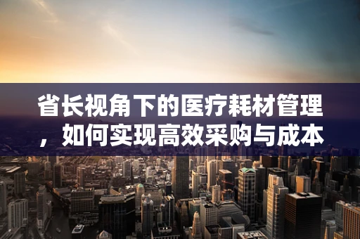 省长视角下的医疗耗材管理，如何实现高效采购与成本控制？