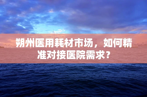 朔州医用耗材市场，如何精准对接医院需求？