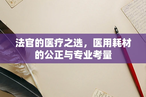 法官的医疗之选，医用耗材的公正与专业考量