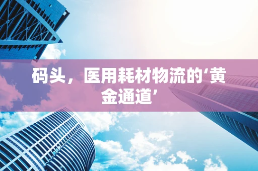 码头，医用耗材物流的‘黄金通道’