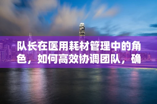 队长在医用耗材管理中的角色，如何高效协调团队，确保供应无忧？