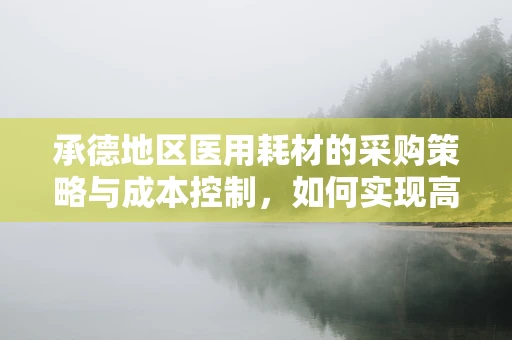 承德地区医用耗材的采购策略与成本控制，如何实现高效与经济的平衡？