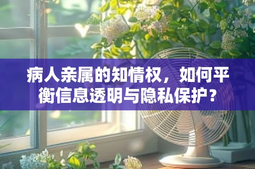 病人亲属的知情权，如何平衡信息透明与隐私保护？
