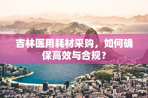 吉林医用耗材采购，如何确保高效与合规？