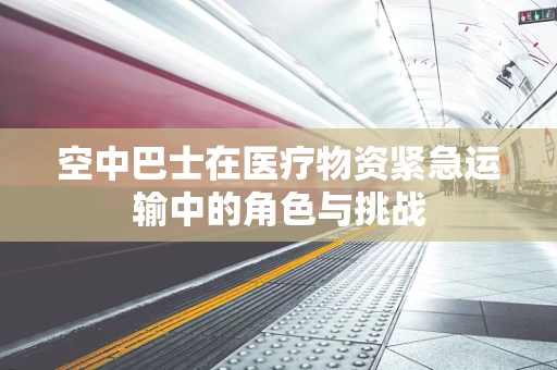 空中巴士在医疗物资紧急运输中的角色与挑战