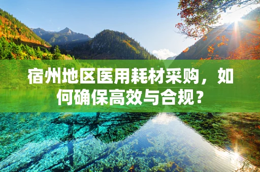 宿州地区医用耗材采购，如何确保高效与合规？