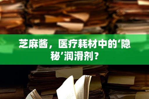 芝麻酱，医疗耗材中的‘隐秘’润滑剂？