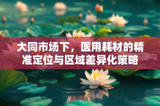 大同市场下，医用耗材的精准定位与区域差异化策略