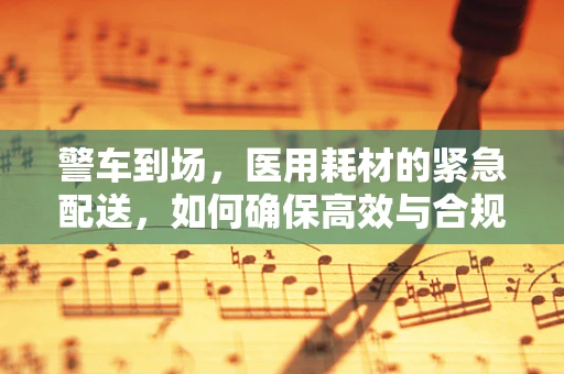 警车到场，医用耗材的紧急配送，如何确保高效与合规？
