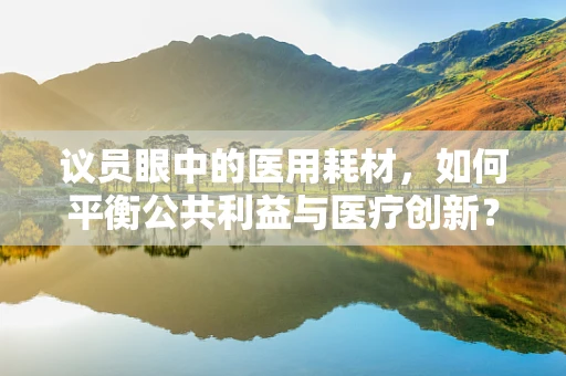 议员眼中的医用耗材，如何平衡公共利益与医疗创新？
