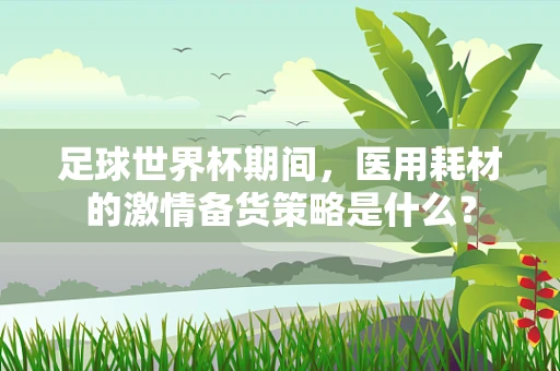 足球世界杯期间，医用耗材的激情备货策略是什么？