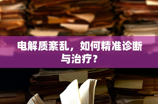 电解质紊乱，如何精准诊断与治疗？