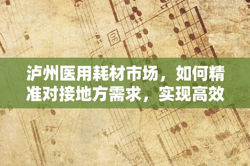 泸州医用耗材市场，如何精准对接地方需求，实现高效供应？